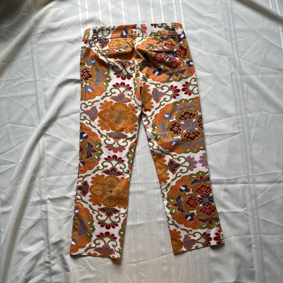 Y2K J.Crew City Fit Stretch Chino Floral Pants Women’s 8 Retro Preppy Trousers - Picture 8 of 12